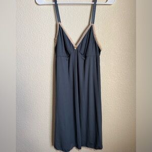 Elegant Blue Chemise with Cream Trim